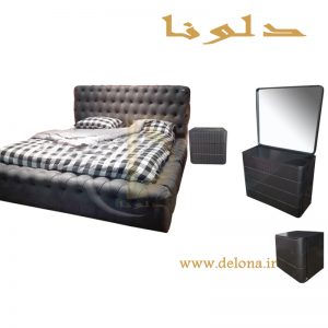 تخت خواب دونفره چستر با تاج کوتاه