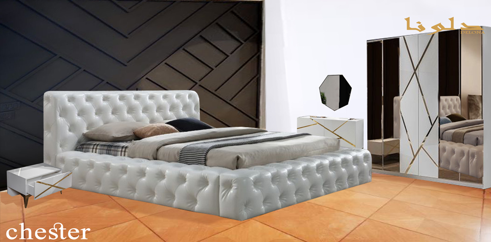 تخت خواب دونفره چستر با تاج کوتاه