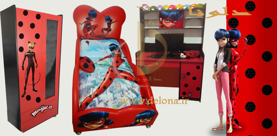 تخت خواب دخترانه دختر کفشدوزکی