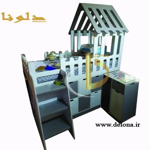 تخت خواب دوطبقه کلبه ای
