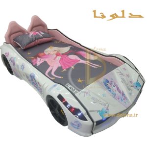 تخت خواب دخترانه ماشینی تکشاخ